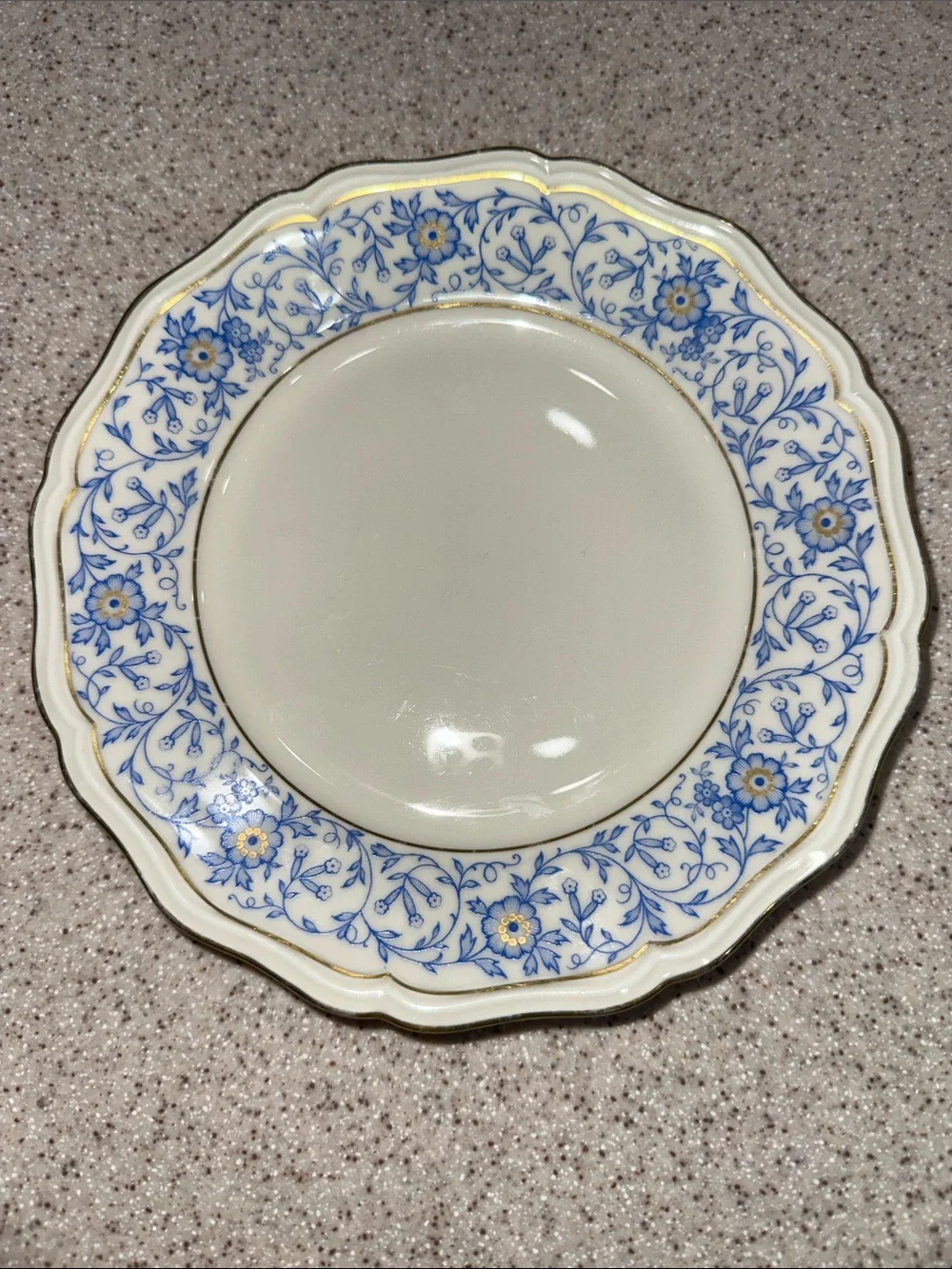 Johann Haviland Blue Floral Gold-Trim Dessert Salad Plate